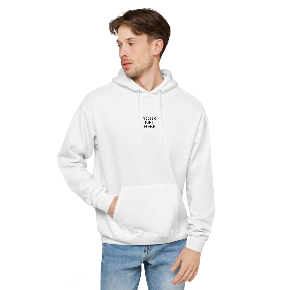 Custom personalized Best Buds NFT unisex white fleece hoodie